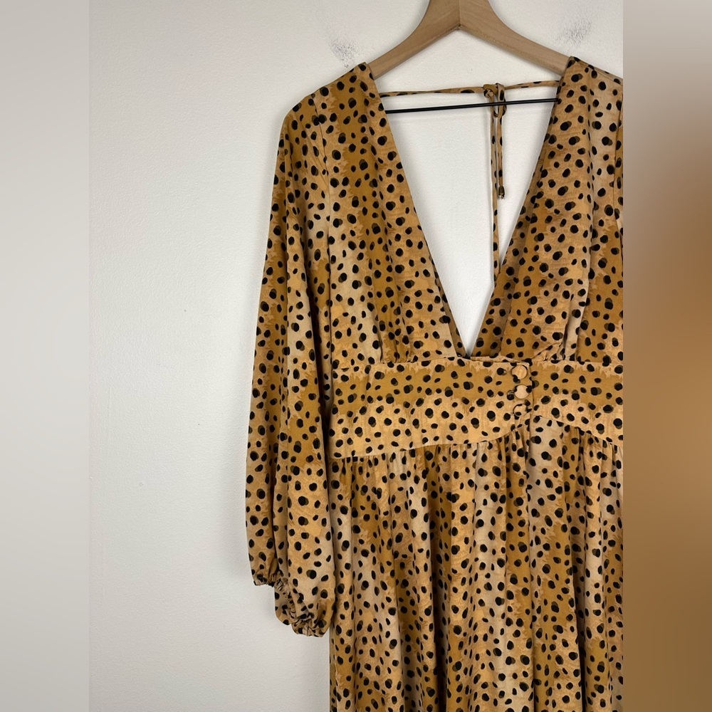 Free People Jayde Leopard Print Boho Maxi Dress‎ Sz 4 - Picture 3 of 9